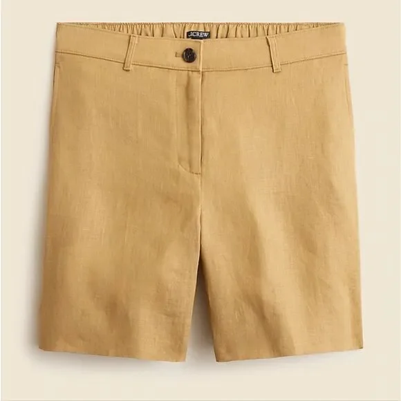 J. Crew Linen 6" Harbor Honey Brown Shorts Sz XSMALL NWT - Picture 1 of 7